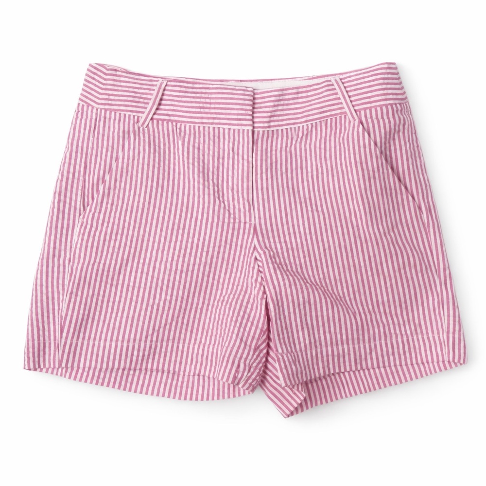 J. Crew Seersucker City Fit Bermuda Pink Striped Shorts Preppy